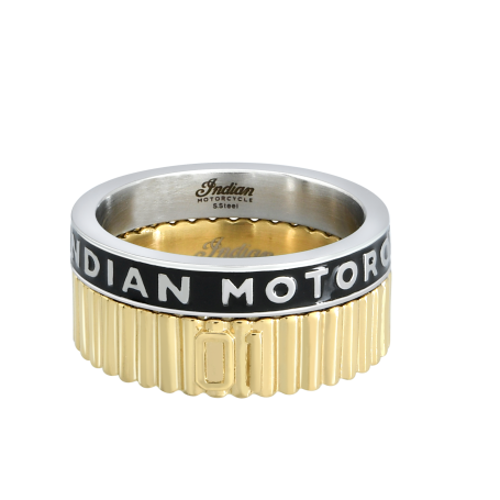 HIGH GEAR BLACK AND GOLD STACKING RING SET