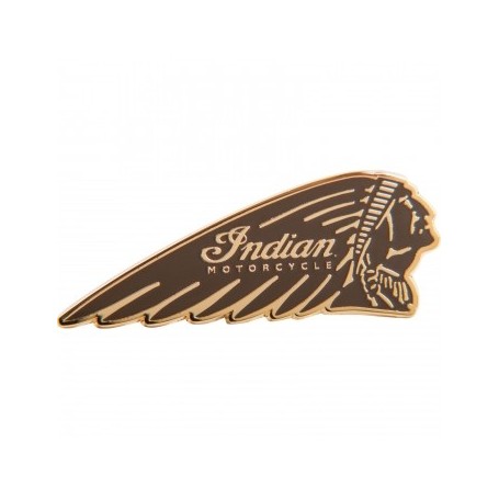 INDIAN MOTORCYCLE BROWN WARBONNET PIN BADGE