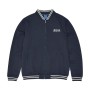 SWEAT BOMBER BRODE POUR HOMME, BLEU MARINE